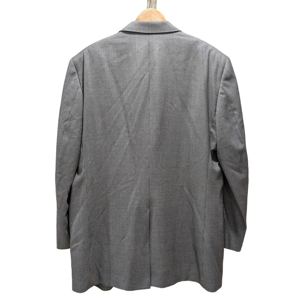 Jos A Bank Signature Collection Grey Houndstooth Wool Sport Coat Blazer 46 LG‎